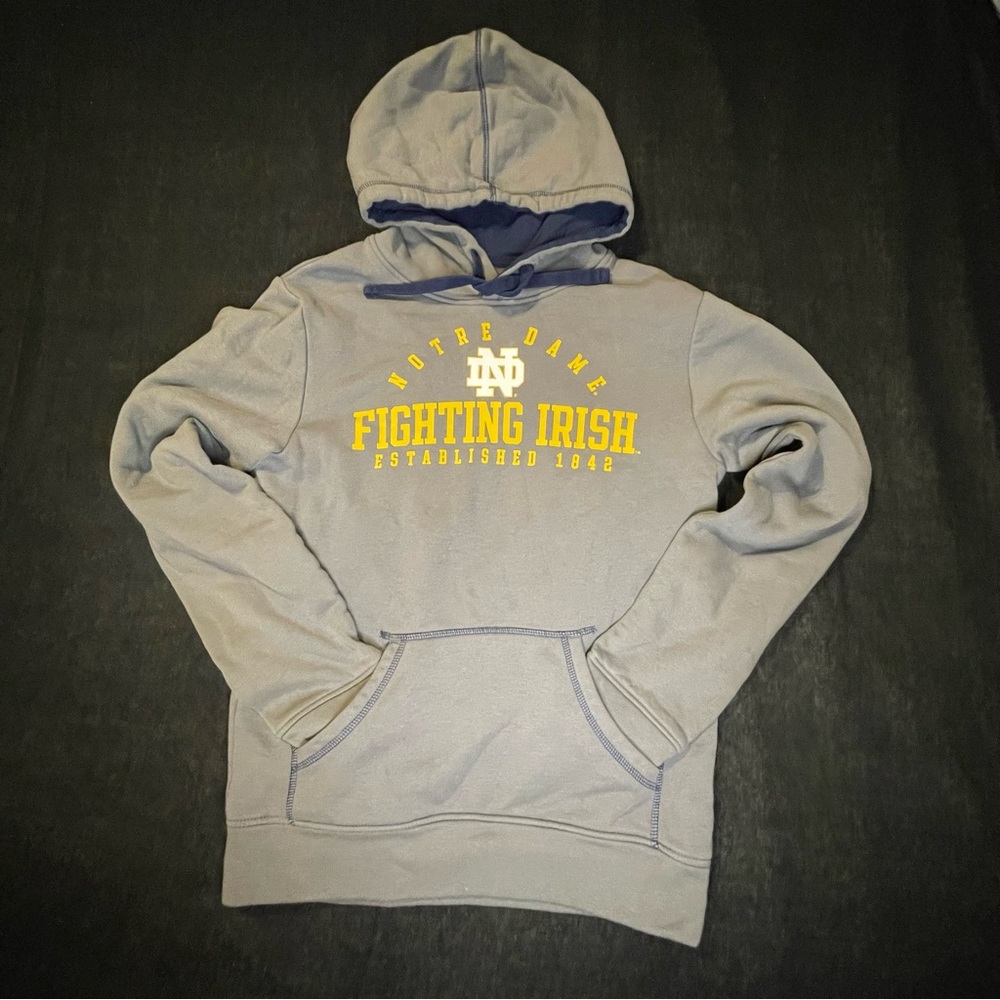 Notre Dame Hoodie Fighting Irish Adult S Gray Fanatics Sweatshirt College
